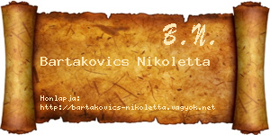Bartakovics Nikoletta névjegykártya