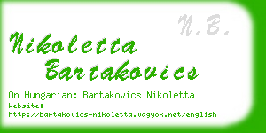 nikoletta bartakovics business card